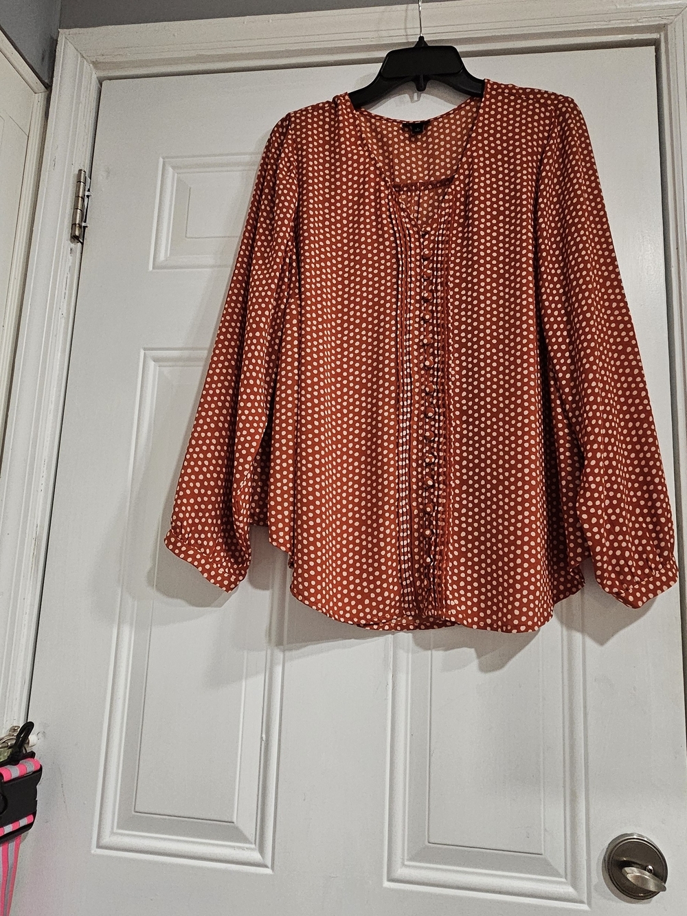 torrid Rust Red Dot Button-Front Blouse